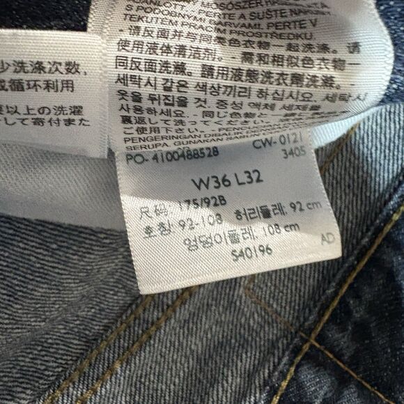 Levi’s 514 Jeans Men 36x26 Straight Fit Mid Rise Dark Wash Classic Denim Casual - Picture 4 of 8